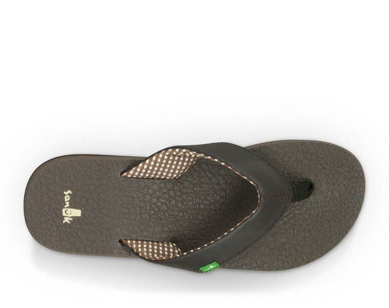 Sanuk Yoga Mat Women's Flip Flops Brown | Canada 51FDN